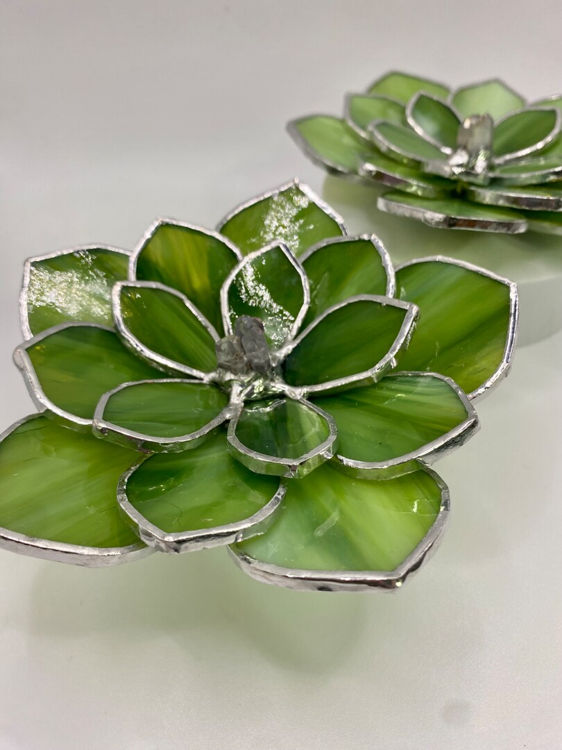 GLASS SUCCULENT with Crystal Points by Hip Chick Glass, Glass Art, Home Decor, Stained Glass Succulent | MakerPlace by Michaels glass-succulent-with-crystal-points-by-hip-chick-glass-glass-art-home-decor-stained-glass-succulent-makerplace-by-michaels